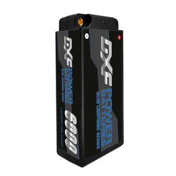DXF Lipo Baterija 2S Neūžauga Lipo 7.6 V 6000mah 120C su 5mm Kulka Konkurencijos Trumpas-Pack 1/10 Buggy