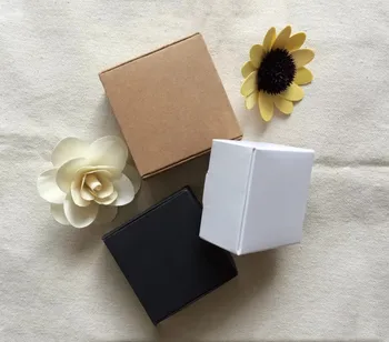 Dydis 7*7*2.2 cm, juoda balta ruda kartono rankų darbo muilo dėžutė dovanų dėžutės gimtadienio dekoracijos vaikams/boite ronde lt carton