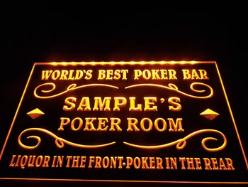 DZ044 - Pavadinimas Asmeninį Užsakymą Geriausi Pasaulyje Pokerio Kambarys alkoholinius Gėrimus Bare Alaus Neoninis Ženklas kabo ženklas, namų dekoro amatai