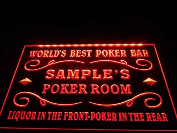 DZ044 - Pavadinimas Asmeninį Užsakymą Geriausi Pasaulyje Pokerio Kambarys alkoholinius Gėrimus Bare Alaus Neoninis Ženklas kabo ženklas, namų dekoro amatai
