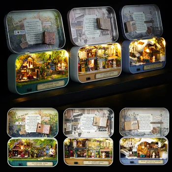 Dėžutė Teatro Lėlių Miniatiūriniai Žaislų su Baldų Triušis 