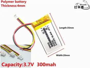 DĻSV PH 1,0 mm 3 pin), 3,7 V,300mAH 402035 Polimeras ličio jonų / Li-ion baterija tablet pc BANKAS,GPS,mp3,mp4