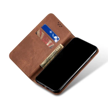 Džinsinio audinio Odos Piniginės Atvejais Xiaomi Pocophone X3 Atveju Magnetinis Knygų Uždarymo Flip Dangtelis MI Poco X3 NFC Kortelės Turėtojas Fundas