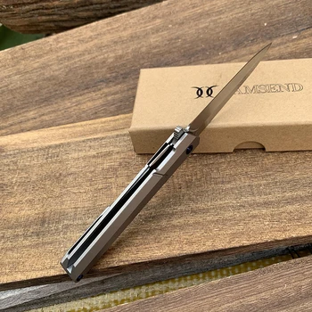 EDC Mini Sulankstomas peilis SAMSEND D2 Plieno TC4 titano lydinio rankena Medžioklės Kempingas Kišenėje Peiliai
