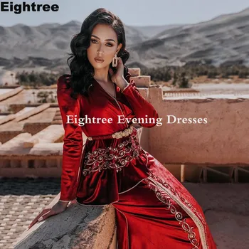 Eightree V Kaklo Maroko Caftan Vakaro Suknelės Nėriniai Appliques Ilgai Ypatinga Proga Suknelės Alžyro Drabužiai, Vakaro Suknelės, Šaliai