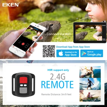 EKEN H9 H9R Veiksmų Fotoaparato 4K/30 FPS 1080p/720P 60fps/120FPS Ultra HD povandeninis Vandeniui Mini Wi-fi, Vaizdo Sporto Fotoaparatai