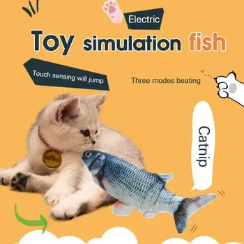 Elektriniais Žuvies Formos Pet Minkštas Pliušinis Kačių Žaislai Interaktyvių Dovanos Katžolių Įdaryti Pagalvės, Lėlės, Imitavimo Žaislas, Žvejoti, Žaisti Žaislas