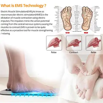 Elektrinis Pėdų Vibracijos Masažo Prietaisas Pėdų Terapijos Aparatas Pėdų Masažo Įrenginys Artefaktas EMS Protingas Masažas, Pėdų Pagalvėlės