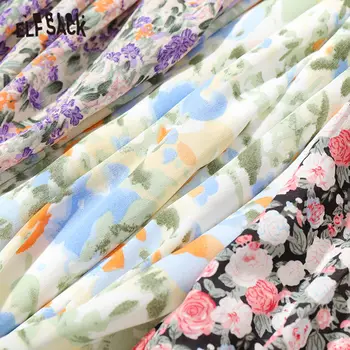 ELFSACK Spalvotų Gėlių Spausdinti Aukštos Juosmens Atsitiktinis Moterų Midi Sijonai 2020 Metų Vasaros ELF Derliaus Linija korėjos Ponios Atostogų Apačioje
