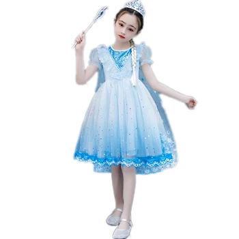 Elsa Cosplay Sniego Karalienė 2020 M. Vasarą Naujas Uzpost Gradientas Sijonas Mergaičių Tinklinio Tutu Sijonas Cosplay Birthday Party Dress