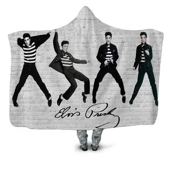 Elvis Presley Gobtuvu Antklodė 3D full spausdinti Nešiojami Antklodė Suaugusiųjų vyrų, moterų Vilnos Antklodė