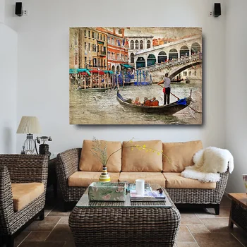 Embelish HD Purkšti Ant Drobės Naftos Paveikslų Kambarį Gražus Venecijos Kraštovaizdžio Sienos Plakatus Šiuolaikinio Namų Dekoro Kūriniai