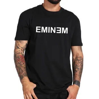 Eminem Marškinėliai Reperis Marškinėliai Vieno Atkūrimo Raidė E Dizaino Trumpas Rankovėmis Tee Medvilnės Pagrindinės Viršūnės