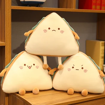Emocinis Pliušinis Trikampis Duona Įdaryti Žaislas Maisto Taurę Lėlės Mielas Šypsosi Nukentėjusioji Animacinių Filmų Plushie Baby Vaikų Dovanų