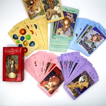Enchanted Meilės Tarot 78 Korteles Denio Lover ' s Guide to Pažintys Poravimosi ir Dėl Kortų Žaidimas Dovanos Arcana Pradedantiesiems Taro Rinkinys