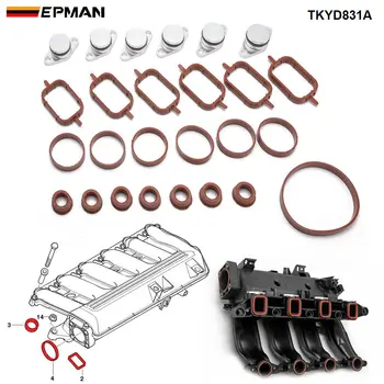 EPMAN 6 x 22 mm Aliuminio Swirl Flap Bungs W/Tarpikliai Pakeitimo Set +O-Žiedas, Skirtas BMW 3 ir 5 Serijos Įsiurbimo Kolektorius TKYD831A