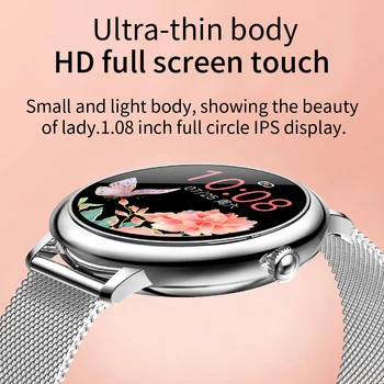 ESEED 2020 CF80 Moterų Smart Žiūrėti 1.08 colių Full touch Screen IP67 atsparus Vandeniui Širdies ritmas, Kraujo Spaudimas Smartwatch PK NY12 KW10