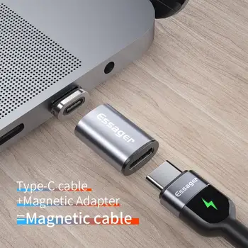 Essager Magnetinio Kabelio kištuko Tipas C Micro USB C 8 pin Kištukai Greito Įkrovimo Adapteris Telefono 