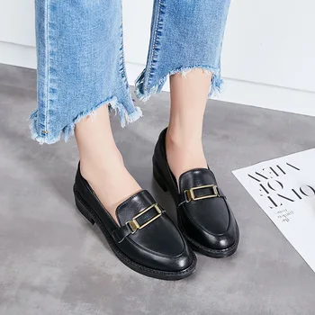 Europos ir Amerikos mados moterų batai retro loaferflate mažas odos batai šviesos burna vieno batai
