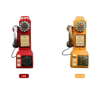 Europos Retro Telefono Piggy Bank Namų Dekoro Figūrėlės Nostalgija Telefono Modelis Darbalaukio Dervos Amatų Papuošalai Vaikų Dovanų Kolekcija