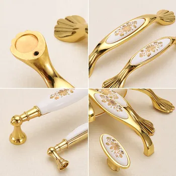Europos stiliaus aukso keramikos dirbti sielovados modernus minimalistinio spintos stalčių virtuvės durų spinta durų rankena rankena