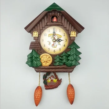 Europos Stiliaus Gegutė Laikrodis su Mute Judėjimo, Signalizacijos Sieninis Laikrodis Vaikų Kambario Dekoravimas