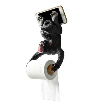 Europos stiliaus vonios kambarys beždžionė audinių laikiklis Roll turėtojas Tualetinio popieriaus laikiklį Dervos vandeniui atsparaus popieriaus laikiklį sienos kabo juokinga