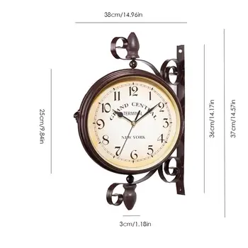 Europos Stilius Derliaus Laikiklis Laikrodis Novatoriškų Mados Dvipusis Sieninis Laikrodis Dekoravimas Ornamentais Kambarį Horological