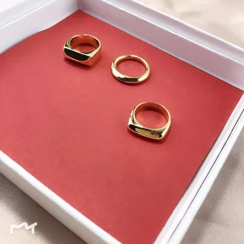 Europos Šalto Metalo Vėjo Dizaineris Paprastas Aukso Žiedas 3 Stilius 3 Dydžių bague anillos mujer anel aneis anelli Moterų žiedas bisuteria