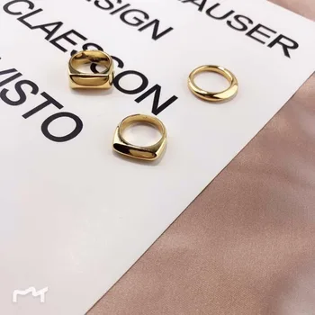Europos Šalto Metalo Vėjo Dizaineris Paprastas Aukso Žiedas 3 Stilius 3 Dydžių bague anillos mujer anel aneis anelli Moterų žiedas bisuteria
