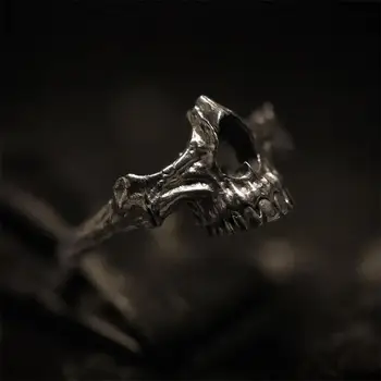 EYHIMD Paprasta Mens Black Skull Ring 316L Nerūdijančio Plieno Žiedas Skeletas Žiedai Vyrams Punk Dviratininkas Šaliai, Papuošalai, Dovanos