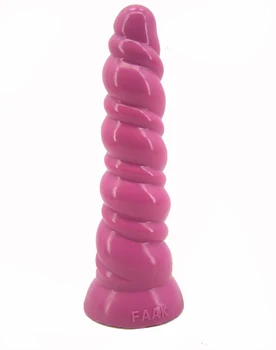 FAAK didelis silikono analinis kaištis spiralinės ilgai butt plug išeinamąją angą įdėkite įdaryti analinis dildo su siurbtuko sekso žaislai porų masturbuotis