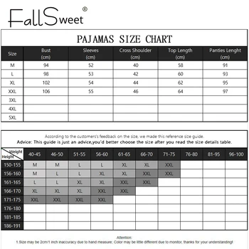 FallSweet Mielas Pižama Rinkinys Moterims moteriškas apatinis Trikotažas Loungewear ilgomis Rankovėmis Sleepwear M iki XXL