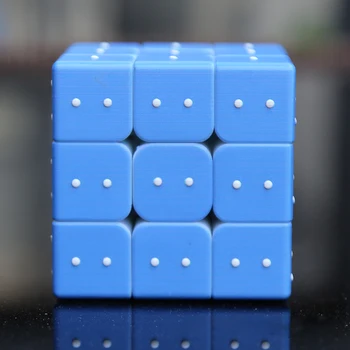 Fangmo 3D Iškilumo Aklas pirštų Atspaudų 3x3 Magic Cube Greitis Kubo Švietimo Įspūdį Žaislas Vaikams Gimtadienio Dovanos - Mėlyna