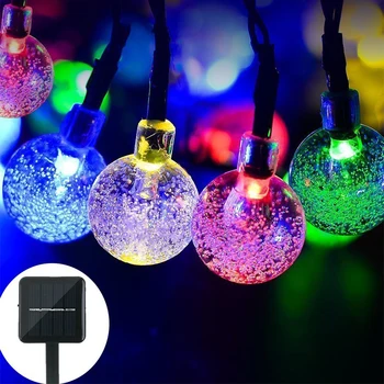 Feimefeiyou 4/6M 20/30 LED Saulės Burbulas String Šviesos Lemputės Dekoratyvinis Apšvietimas Kalėdų Eglutė Namų Vestuves Apdaila
