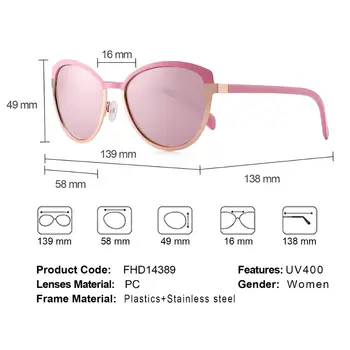 FENCHI saulės akiniai moterims, cat eye akiniai nuo saulės uv apsauga akiniai moterų akiniai lentes de sol mujer Oculos Feminino