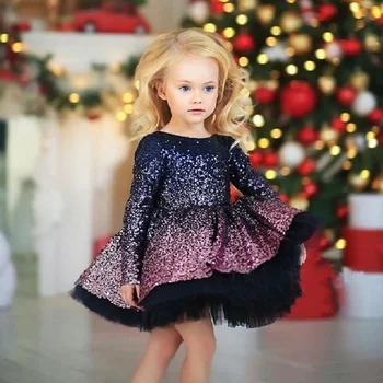 Festivalis Šalis, Mergaičių Suknelės Mielas Violetinė Sequine Kūdikių Chalatai Kūdikis, Kalėdų Naujagimių China Bowknot Nešioja
