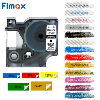 Fimax Suderinama Dymo 45013 40913 43613 45803 40918 45010 45020 12mm Etiketės Juostelė Dymo Label Maker LM160 LM280 PNP