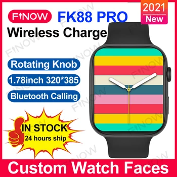 Finow FK88 Pro Smartwatch 2021 IWO14 Serija Žiūrėti 6 Relogio Smart Watch Vyrų/Moterų Belaidžio Įkrovimo Užsakymą Žiūrėti Veido PK W66 W56