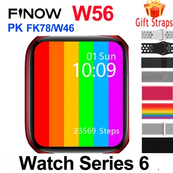 Finow IWO W56 Smart Watch Vyrų Nauja Serija Žiūrėti 6 Belaidžio Įkrovimo EKG Sporto 1.75 Colių 320*385 PK Iwo 12 Iwo W46 FK78 Smartwatch