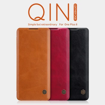 Flip case For OnePlus 8 oneplus 7 NILLKIN derliaus Čin Serijos smart pabusti Atveju OnePlus 7/7T Pro Piniginės Apversti Oda