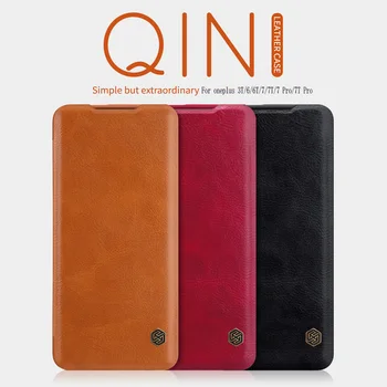 Flip case For OnePlus 8 oneplus 7 NILLKIN derliaus Čin Serijos smart pabusti Atveju OnePlus 7/7T Pro Piniginės Apversti Oda