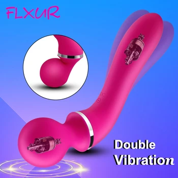 FLXUR Galingas AV Vibratorius USB Įkrauti Magic Wand Dildo Makšties Klitorio Stimuliatorius G Spot Moterų Masturbator Sekso Žaislai Moterims
