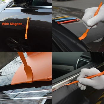 FOSHIO Car Wrap PRF Striukas Vinilo Įvyniojimas Įrankių Rinkinys Micro Valytuvas Anglies Pluošto Lipdukas Lango Atspalvis Filmas Įdiegti Priedai