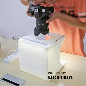 Fotografija Lankstymo Švieslentę Imtis Foto Studija Softbox 2 Skydelis LED Light Soft Box Nuotrauka Fone Rinkinys, šviesdėžės, skirtas DSLR Fotoaparatui