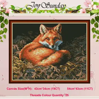Fox gyvūnų tapybos skaičiuojami 11CT 14CT Kryželiu Rinkiniai PASIDARYK pats didmeninės Kinijos kryželiu Siuvinėjimo Rinkinys Rankdarbiams Namų Dekoro