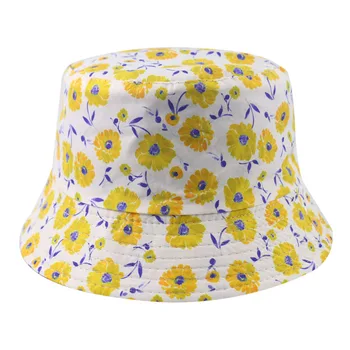 FOXMOTHER Naujas Mados Vasaros Grįžtamasis Geltona Mažesnių Gėlių Žvejybos Kepurės Kibirą, Skrybėlės Moterims Casquette