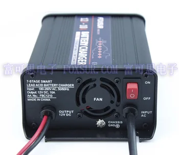 FOXSUR didmeninė originalus 12V 10A 7-etapas smart Švino Rūgšties Baterijos Kroviklis Automobilio akumuliatoriaus įkroviklio įtampa: 180-260V AC, 50Hz