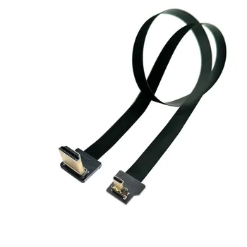 FPV Micro HDMI Juostelės Kabelis dviejų Iki Kampu HDMI 90 Laipsnių HDMI Male Vyrų FPC Butas Laidą Multicopter Oro Fotografija