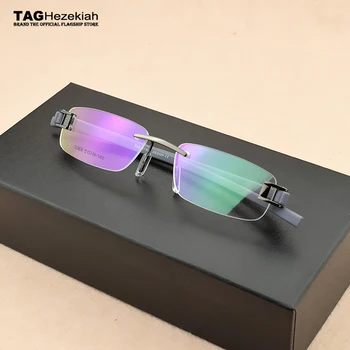 Frameless akinių rėmeliai vyrų ŽYMEKLĮ Prekės ženklų akinių rėmelių vyrų Trumparegystė kompiuterių optiniai akinių rėmeliai Ultralight judėjimo akiniai